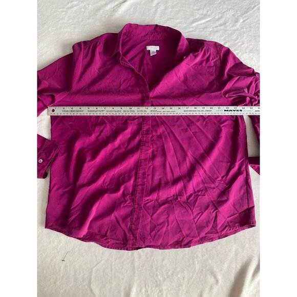 Chico's Women's Button-Front Shirt Size 3 (US XL) Modal Blend Magenta - Picture 4 of 6